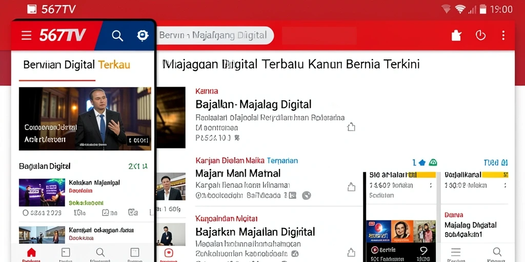 Antarmuka pengguna 567TV yang sederhana dan menarik.