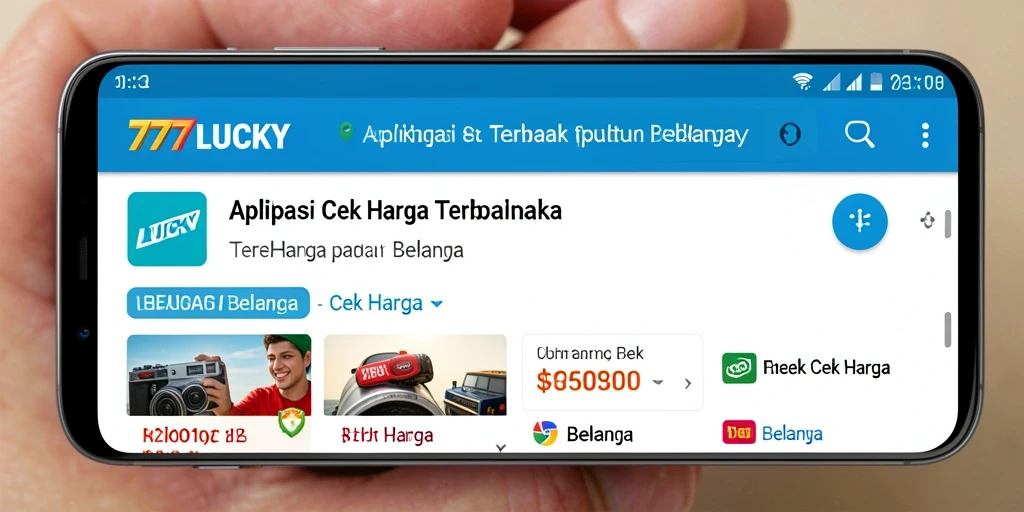 Tampilan antarmuka aplikasi Cek Harga 777LUCKY yang user-friendly.