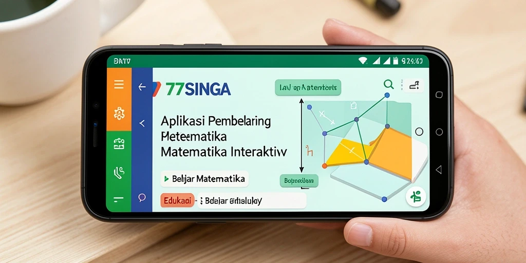 Antarmuka aplikasi 77SINGA yang interaktif untuk belajar matematika.