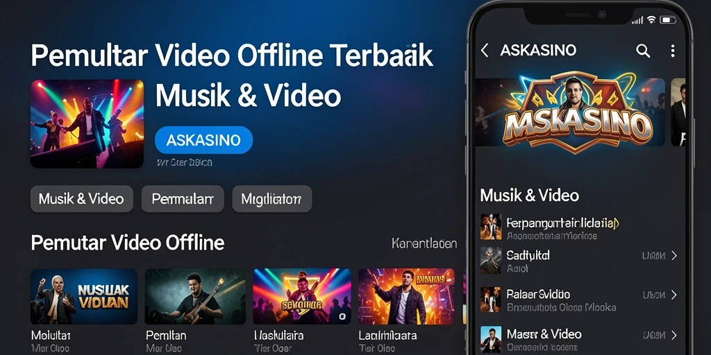 Tampilan antarmuka aplikasi ASKASINO untuk pemutar video offline yang intuitif.