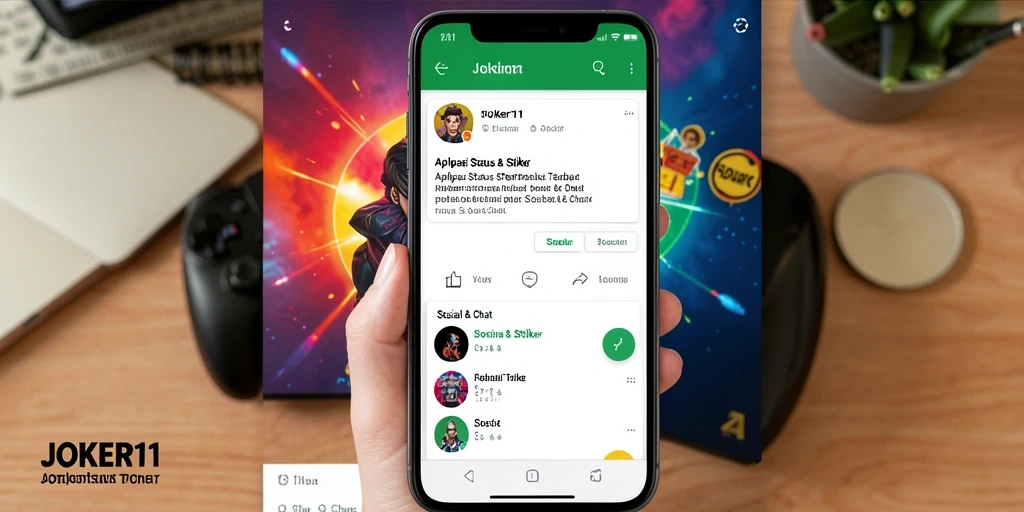 Antarmuka JOKER11 yang menarik dengan berbagai pilihan stiker.