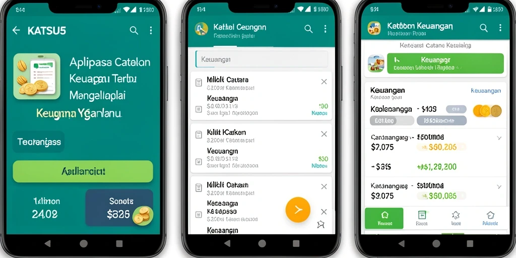 Tampilan antarmuka KATSU5 yang intuitif untuk catatan keuangan.