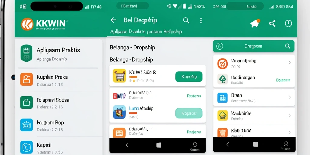 Tampilan antarmuka KKWIN yang ramah pengguna untuk belanja dropship.