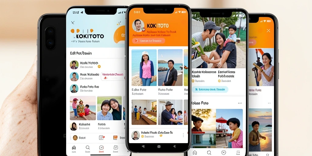 Tampilan antarmuka KOKITOTO yang user-friendly untuk kolase foto.