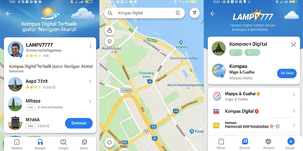 Antarmuka LAMPU777 yang intuitif untuk navigasi kompas digital.