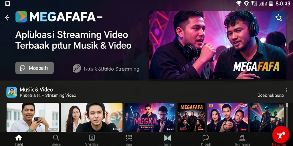 Tampilan antarmuka MEGAFAFA yang ramah pengguna untuk Streaming Video.