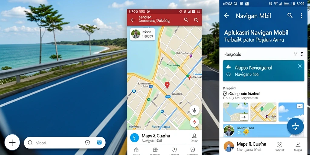 Antarmuka MPO08 menampilkan rute navigasi yang jelas dan informasi cuaca.