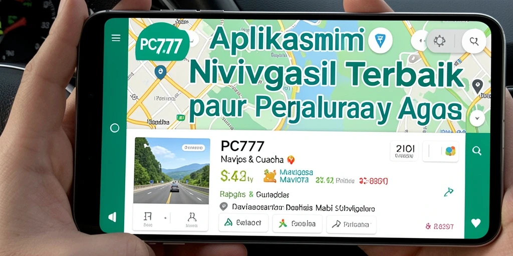Tampilan antarmuka intuitif aplikasi Navigasi Mobil PC777.