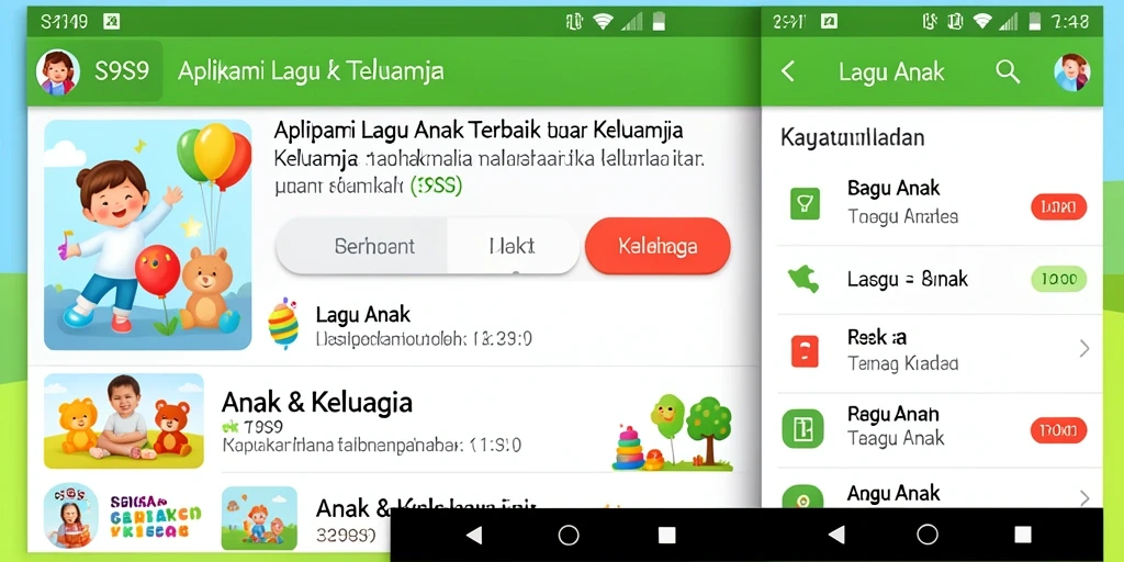 Antarmuka S9S9 yang ceria dan interaktif untuk Lagu Anak.