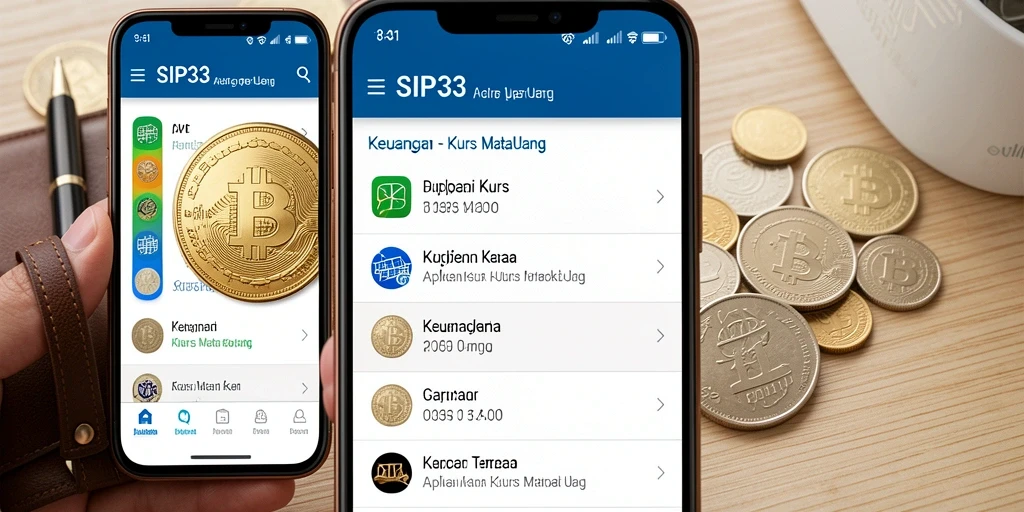 Screenshot utama SIP33 menunjukkan antarmuka kurs mata uang yang informatif dan interaktif.