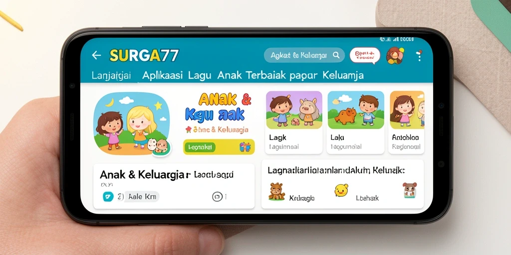 Tampilan antarmuka aplikasi SURGA77 untuk Lagu Anak yang menyenangkan.