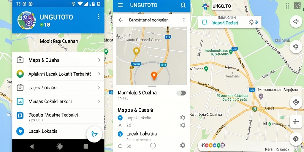 Antarmuka intuitif UNGUTOTO untuk pelacakan lokasi.